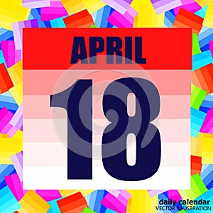 April 18 icon. For planning important day. Banner for holidays and special days. April eighteenth.