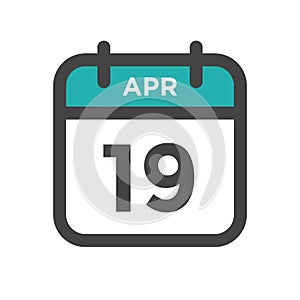 April 19 Calendar Day or Calender Date for Deadline or Appointment