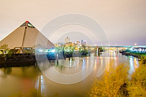 April 2015 - Panoramic view the Pyramid Sports Arena in Memph