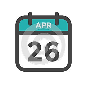 April 26 Calendar Day or Calender Date for Deadline or Appointment