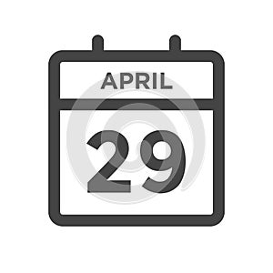 April 29 Calendar Day or Calender Date for Deadline or Appointment