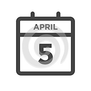 April 5 Calendar Day or Calender Date for Deadline and Appointment