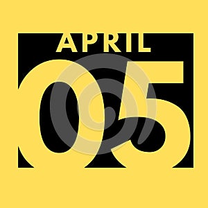 April 5 . flat modern daily calendar icon .date ,day, month .calendar for the month of April