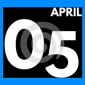 April 5 . Modern daily calendar icon .date ,day, month .calendar for the month of April