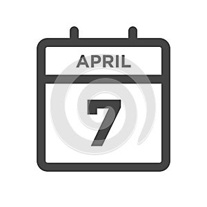 April 7 Calendar Day or Calender Date for Deadline & Appointment