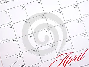 Abril calendario 