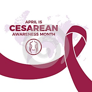 April is Cesarean Awareness Month vector illustration