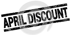 APRIL DISCOUNT text on black rectangle stamp sign