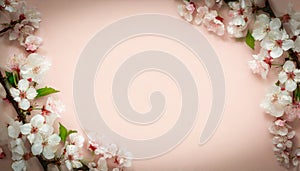 a april floral cherry blossom tree nature spring Sakura blossoms soft colorful background card banner march happy easter copy