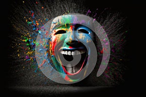 April fools day. April 1st. Fools. Mask of laughter and smiles. Joy and jokes. Clowns and artists. Raffles and fun