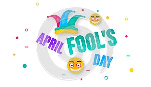 April fools day background, or banner design template with funny prank illustration vector for April fools day event