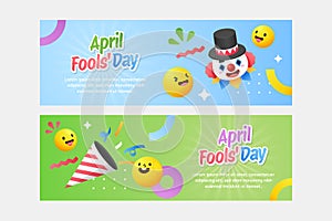 April Fools Day banners in flat design photo