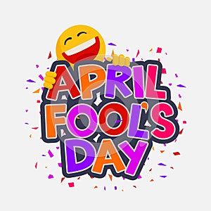 April Fools Day illustration with laughing smiley