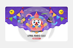 April Fools Day landing page in flat design