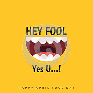 April Fools Day lettering typography on yellow background for gr