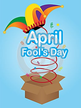 April fools day sign with jester hat