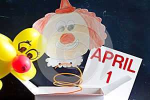 April fools day symbol concept with clown