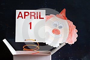 April fools day symbol concept with clown photo