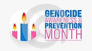 April is Genocide Awareness and Prevention Month background template. Holiday concept.