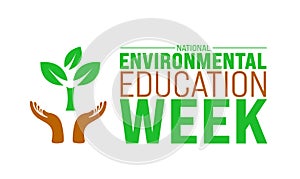 April is National Environmental Education Week background template. Holiday concept.
