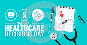 April is National Healthcare Decisions Day background template. Holiday concept. use to background, banner,