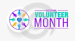 April is National Volunteer Month background template. Holiday concept. use to background, banner,