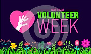 April is National Volunteer Week background template. Holiday concept. use to background, banner,