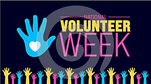 April is National Volunteer Week background template. Holiday concept. use to background, banner,