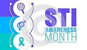 April is Sexually Transmitted Infections STI Awareness Month background template. Holiday concept