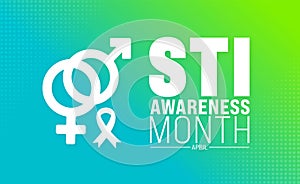 April is Sexually Transmitted Infections STI Awareness Month background template. Holiday concept