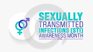 April is Sexually Transmitted Infections STI Awareness Month background template. Holiday concept.