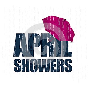 April Showers May Flowers Vector Template Design Illustration photo