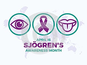 April is Sjögren\'s Awareness Month poster vector illustration