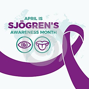 April is Sjögren\'s Awareness Month poster vector illustration