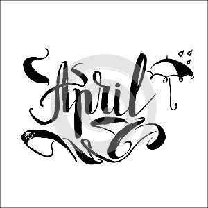 April, vector letterin, months lettering vector