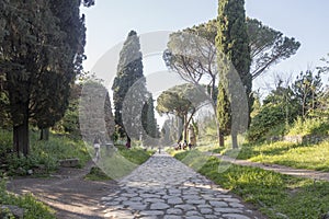 21 april 2018 on Via Appia, Appian Way from Porta Appia, anicient road of Rome photo