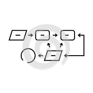 apriori algorithm line icon vector illustration
