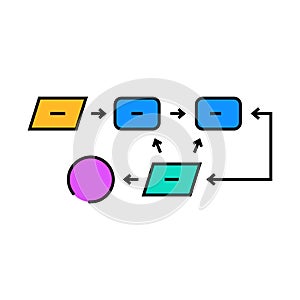 apriori algorithm icon color illustration