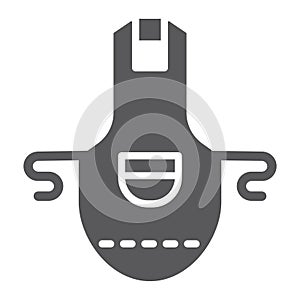 Apron glyph icon, clothing and kitchen, pinafore sign, vector graphics, a solid pattern on a white background.