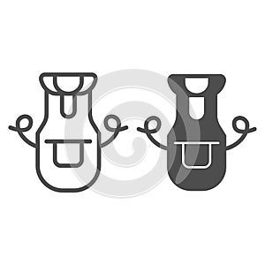 Apron line and glyph icon. Kitchen apron vector illustration isolated on white. Protective garment outline style design