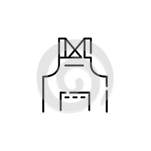 Apron for manual labor. Agriculture, bakery or retail. Pixel perfect, editable stroke icon