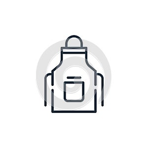 apron vector icon isolated on white background. Outline, thin line apron icon for website design and mobile, app development. Thin