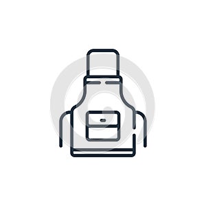 apron vector icon isolated on white background. Outline, thin line apron icon for website design and mobile, app development. Thin