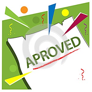 Aproved with paper stock vector