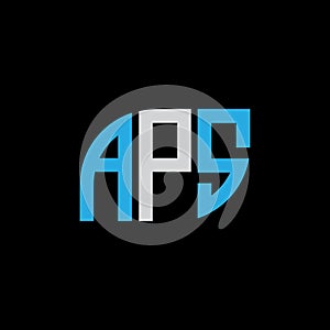 APS letter logo design on black background.APA creative initials letter logo concept.APS letter design photo