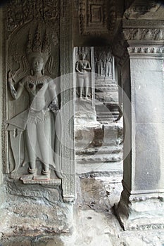 Apsara carving in Angor Wat Temple