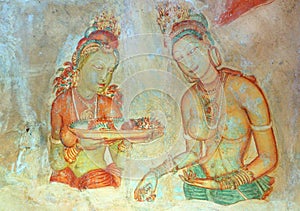 Apsara celestial nymphs - ancient painting