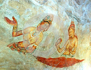 Apsara celestial nymphs - ancient painting
