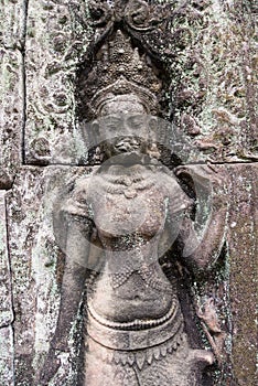 Apsara dancer on the wall in Angkor Wat, Siem Reap, Cambodia