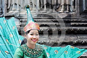 Apsara Dancers according to Khmer traditions. Angkor Wat Temple. Siem Reap Cambodia